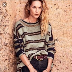 Free People Side Stripe Tunic Sweater Small